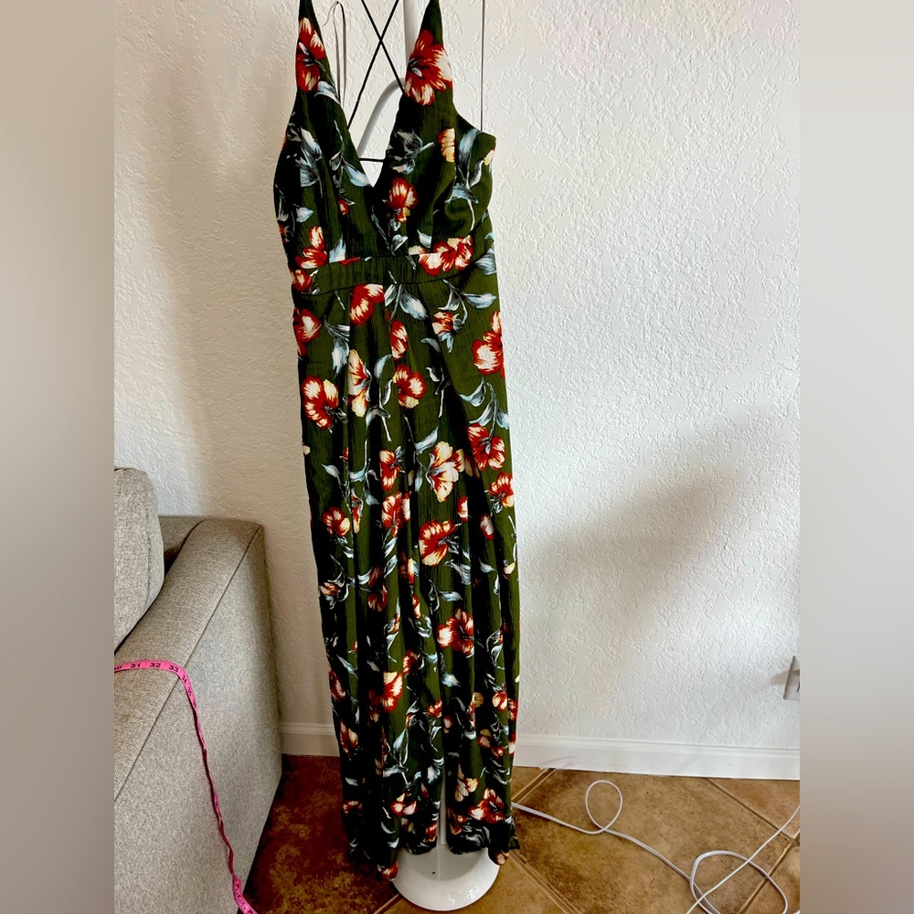 Floral green jumper
